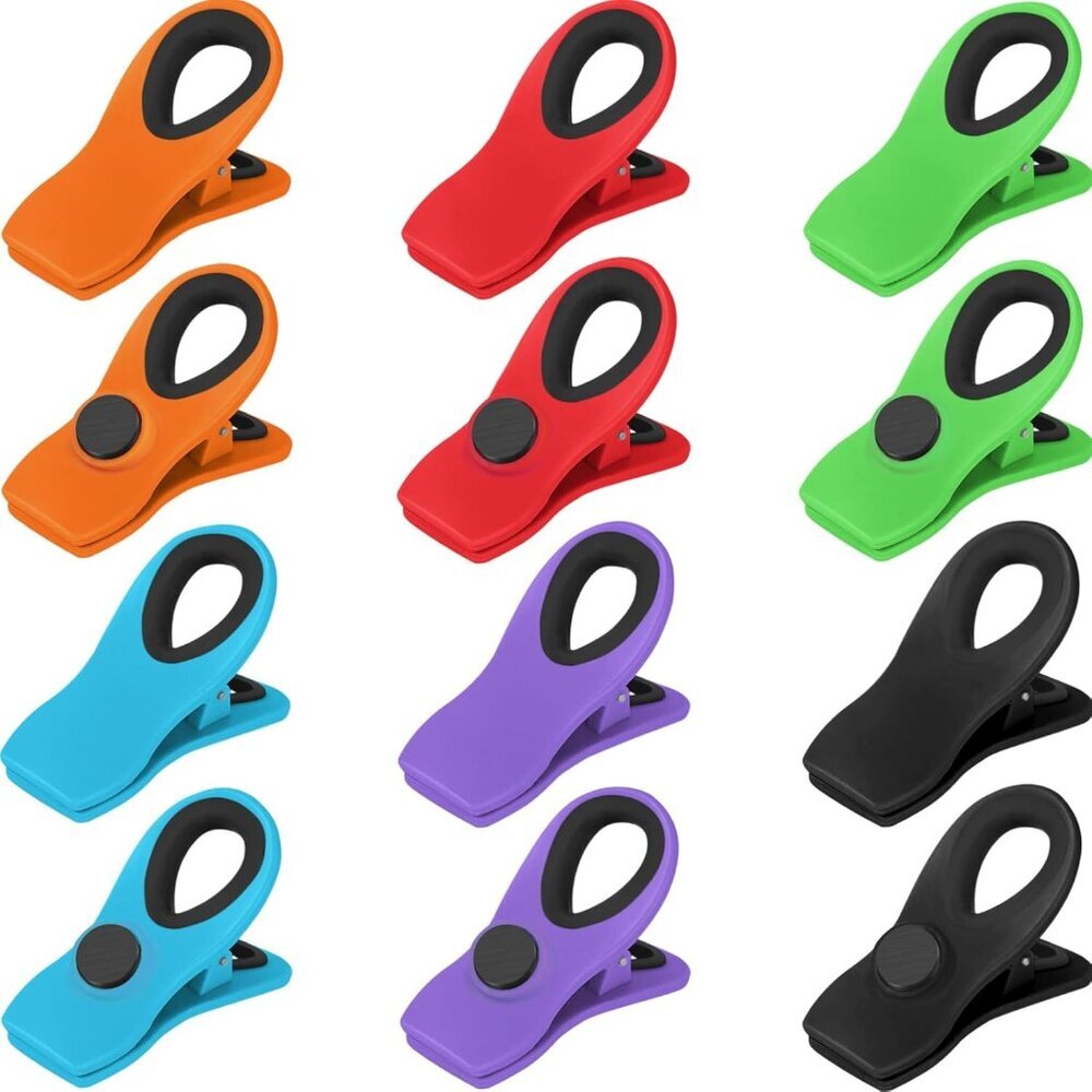 12 Pack Magnetic Chip Clips for Food Packages, Kitchen Clips With Magnet for Ref